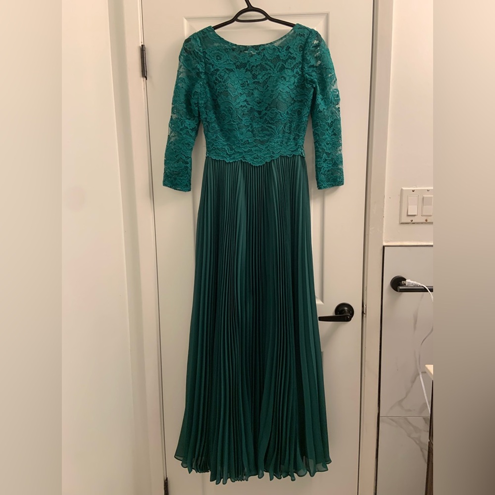 JJs House Teal Lace Long Sleeve Dress
